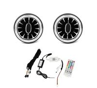 Central 2PCS LED Front Dashboard AC Air Condition Vent Outlet Turbo Interior Trim/Fit For Chevrolet Cruze 2009-2015