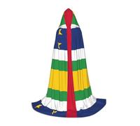 Central African Flag Print Hooded Cloak Teens Kids Adults Halloween Gothic Variety Carnival Cosplay Costume