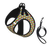 Central African Flag Print Step in Dog Harness and Leash Set,Adjustable Reflective Harness for Small Dogs Cats