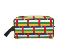 Central African Flag Printed Storage Bag, Large Capacity Travel Toiletry Pouch for Cosmetic and Makeup Organizer