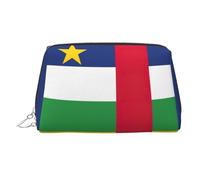 Central African Flag Printed Zippered Toiletry Bag, Wide Open Storage Case for Personal Care Items and Cosmetics