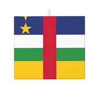 Central African Flag Printing Kitchen Drying Mat,Absorbent Non Slip Drying Mat,Foldable Mat for Kitchen Counter,Home,Office