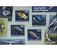 Central African Republic 4620-4623 Sheetlet (complete. issue) unmounted mint/never hinged ** MNH 2014 Prehistoric Fish (Stamps for collectors) Water animals