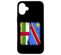 Central African Republic Congo Half Flag Case for iPhone 16 Plus