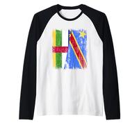 Central African Republic Congo Half Flag Raglan Baseball Tee