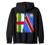 Central African Republic Congo Half Flag Zip Hoodie