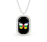 Central African Republic Flag Butterflies Women's Necklaces Pendant Necklace Fashion Diamond Jewelry with Chain