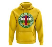 Central African Republic Junior Football Badge Hoodie in Yellow | Size: 3-4 Years Central African Republic Yellow 3-4 Years