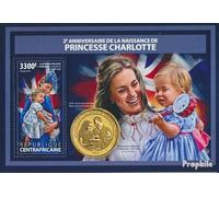 Central African Republic miniature sheet 1650 (complete. issue) unmounted mint / never hinged ** MNH 2017 Princess Charlotte (Stamps for collectors) British royal family (Diana, Charles, Elisabeth ..)
