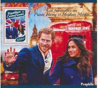 Central African Republic miniature sheet 1709 (complete. issue) unmounted mint/never hinged ** MNH 2017 Prince Harry and Meghan Markle (Stamps for collectors) British royal family (Diana, Charles, E