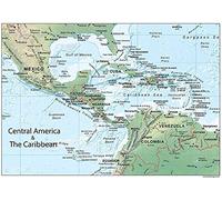 Central America and the Caribbean Physical Map - Paper Laminated - 100 x 70cm