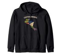 Central America Map Guatemala Nicaragua El Salvador Belize Zip Hoodie