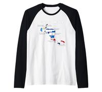 Central American Map, Flags of Central America, Mesoamerica Raglan Baseball Tee
