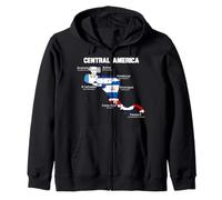 Central American Map, flags of Central America, Mesoamerica Zip Hoodie