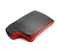 Central Armrest Box Center Control Armrest Box Skin Cover Trim, For3 Series E90 2005-2012 Car Interior Carbon Texture Leather Armrest Cover(All black)(Black Red)