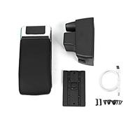 Central Armrest, Car Storage Box Armrest, Black Abs and Pu Car Storage Box Central Armrest Fit for Skoda Rapid 2013-2018