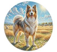 Central Asian Shepherd Dog 1000 Piece Round Jigsaw Puzzle Pet Dog Premium Brainteaser Stress Relief Puzzle Home Decor Gift 1000pcs (67.5x67.5cm)