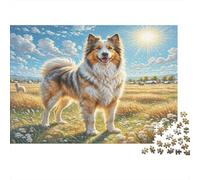 Central Asian Shepherd Dog 1000Pc Puzzle for Adults: Collie in Sunlit Meadow for The Whole Family Women, Gifts for Men 70x50cm/1000pcs