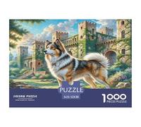 Central Asian Shepherd Dog Adult Puzzle for Home: Dog before Old Castle Educational Game Decompression & Wall Decor 52x38cm/1000pcs