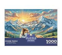 Central Asian Shepherd Dog Jigsaw Puzzles Puzzle for Adults Kids. 1000 Piece Whimsical Challenge Toy Educational Game Home Decoration for Adults& Kids Age 14 Years Up 38x26cm/1000pcs