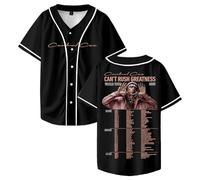 Central CEE Can't Rush Greatness World Tour Baseball Jersey Tops Short Sleeve Shirts Women Men Streetwear Tee (Black,S)