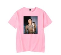 Central CEE Photo T-Shirt Merch Men Short Sleeve Women Funny Tee Unisex Harajuku Tops (Pink,L)