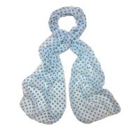 Central Chic Polka Dot Womens Chiffon Scarf - In Blue