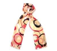 Central Chic Retro Circle Print Womens Chiffon Scarf - In Cream