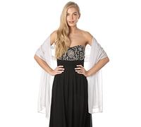 Central Chic Silky Chiffon Wedding Shawl Stole Scarf For Brides Bridal Bridesmaids Evenings Balls (Dusky Silver Grey)