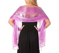 Central Chic Silky Iridescent Wrap Stole Shawl For Weddings Bridal Bridemaids Evening Wear Prom & Parties 24 Colours (Plum)