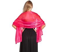 Central Chic Silky Iridescent Wrap Stole Shawl Pashmina For Weddings Bridal Bridemaids & Evening Wear (Hot Pink)