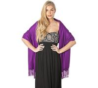 Central Chic Women's Cashmere Pashmina Shawl Wrap Scarf Large One Size (Purple)