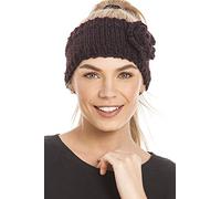 Central Chic Womens Knitted Ear Warmer Headband With Flower 14 Colours (Style 2)