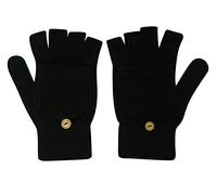 Central Chic Women's Magic Mittens Winter Gloves With Flap - Black