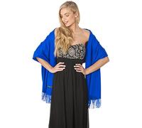 Central Chic Women's Pashmina Shawl Wrap Scarf Large One Size (Cobalt Blue)