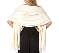 Central Chic Women's Pashmina Shawl Wrap Scarf Large One Size (Cream)