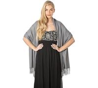 Central Chic Women's Pashmina Shawl Wrap Scarf Large One Size (Dark Grey)