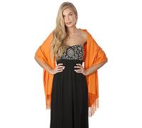 Central Chic Women's Pashmina Shawl Wrap Scarf Large One Size (Orange)
