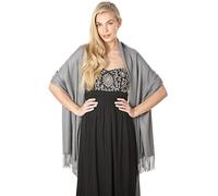 Central Chic Women's Pashmina Shawl Wrap Scarf Large One Size (Silver Grey)