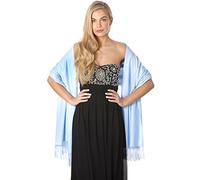 Central Chic Women's Pashmina Shawl Wrap Scarf Large One Size (Sky Blue)