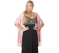 Central Chic Women's Pashmina Shawl Wrap Scarf Large One Size (Soft Pink)