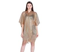 Central Chic Womens Shimmer Sparkly Cardigan Shrug Kimono For Weddings Proms Parties (Copper Gold)
