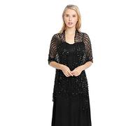 Central Chic Women's Stunning Black Sequin Evening Scarf