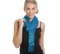 Central Chic Women's Stunning Sequin Evening Scarf - In 3 Beautiful Colours (Blue)