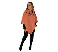 Central Chic Women's Wool Cowl Neck Luxury Poncho With Duffle Neck Feature (Pink)