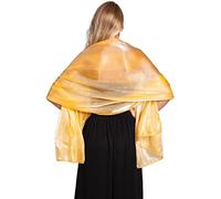 Central Chic Yellow Gold Silky Iridescent Wrap Stole Shawl For Weddings Bridal Bridesmaids & Evening Wear