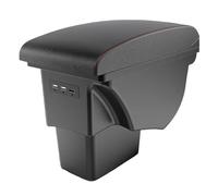 Central Console Storage Box Car Armrest Box For Kia For Soul 2006 2007 2008 2009 2010 2011 2012 2013 2014 2015 2016 2017(B1 Black red leather)