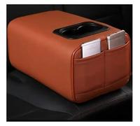 Central Console Storage Box Universal Car Rear Seat Armrest 2 Row Console Box With Cup Holder Rest Backseat Armrest Console Box(Brown-Double pockets)
