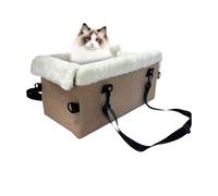 Central Consul Car Seat: Soft Laptop for Cats, with Safety Strap | Travel Accessory with Cushion for Cars, SUV, Front and Rear Seat, Move
