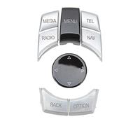 Central Control Multimedia Button ABS Silver Plated 6Pcs Kit Quick Response Touch Sensitive Buttons for F Series F20 F21 F22 F23 F30 F31 F32 F33 F34 F35 F36 F82 F83 F87 Models (NAV-MEDIA)